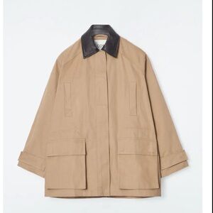 COS Tan Leather Collar Field Jacket